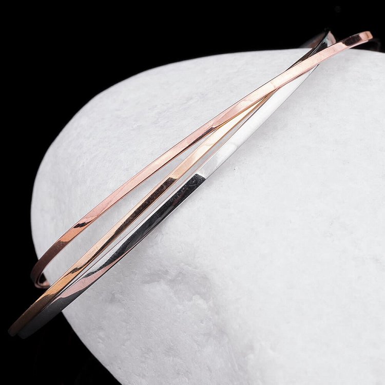 Тройной браслет из белого, красного и желтого золота б01692 от ювелирного магазина Оникс - 3