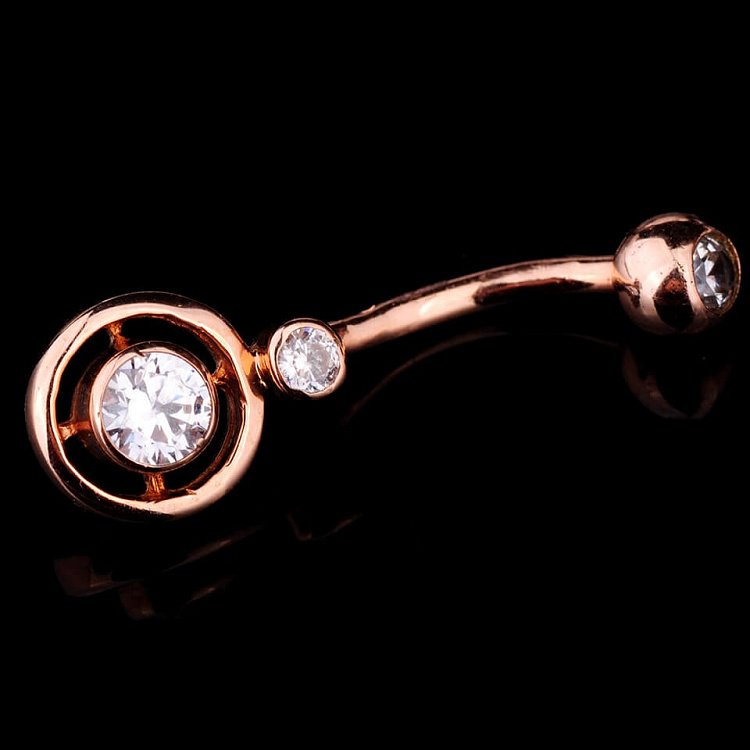 Золотий пірсинг з фіанітами пир00083 від ювелірного магазину Онікс