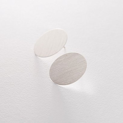 Срібні сережки "Великі комети" матові 122493 №4