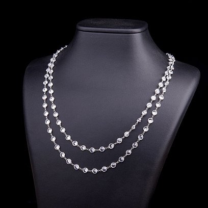 Серебряное колье с фианитами 18196