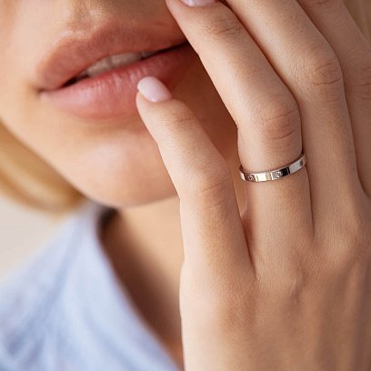 Золотое кольцо с фианитами к02950 №2