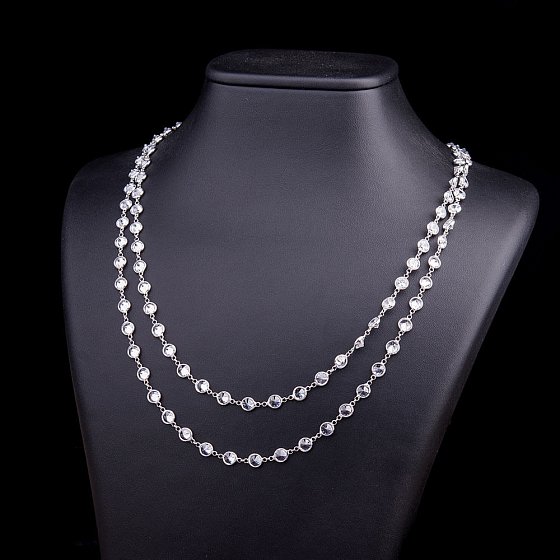 Серебряное колье с фианитами 18196