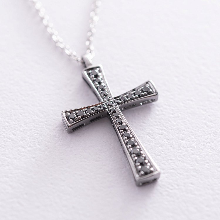 Золоте кольє "Хрестик" з діамантами колб0057ca від ювелірного магазину Онікс - 1