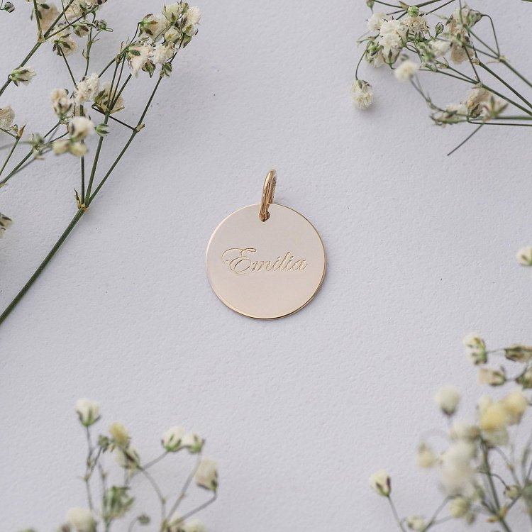 Кулон для гравіювання в червоному золоті (17 мм) п03611 від ювелірного магазину Онікс - 9