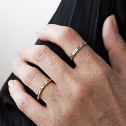 Кольцо "Далия" в белом золоте (фианиты) к08053 №6