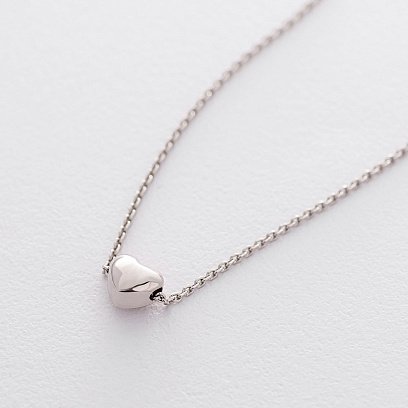 Серебряное колье с сердечком 18704 №4