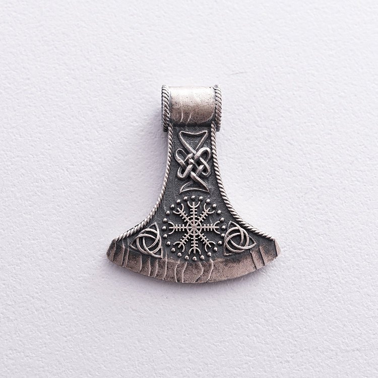 Срібний кулон - сокира "Шолом жаху" 7044 від ювелірного магазину Онікс - 10