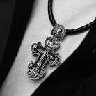 Чоловічий православний хрест "Розп'яття. Спаси та Збережи" з ебенового дерева та срібла 1003с от ювелирного магазина Оникс