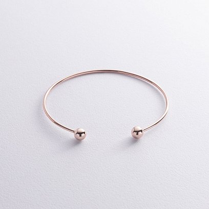 Жорсткий браслет "Кульки" (червоне золото) б05473