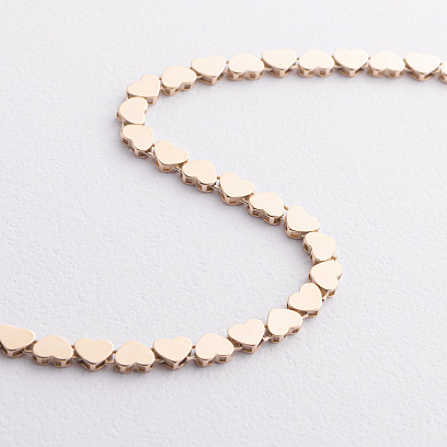 Браслет "Сердечки" в желтом золоте б05783 №3