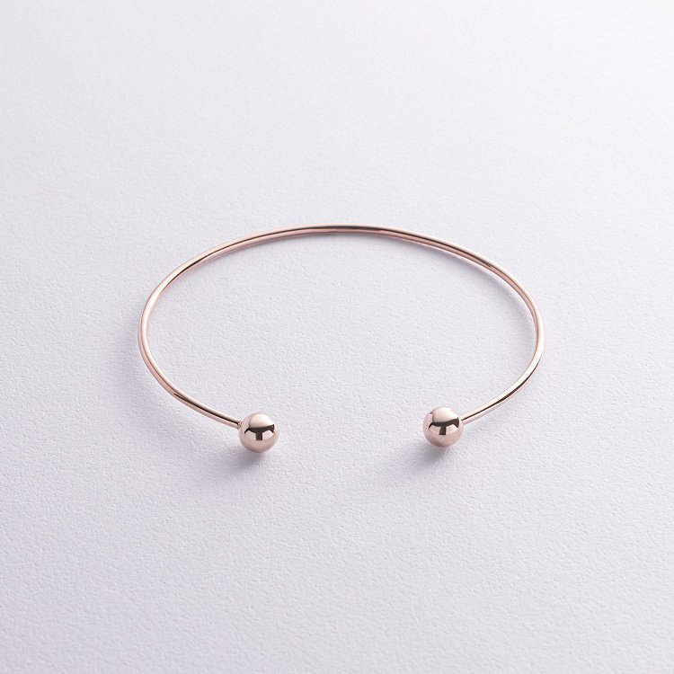 Жорсткий браслет "Кульки" (червоне золото) б05473 від ювелірного магазину Онікс