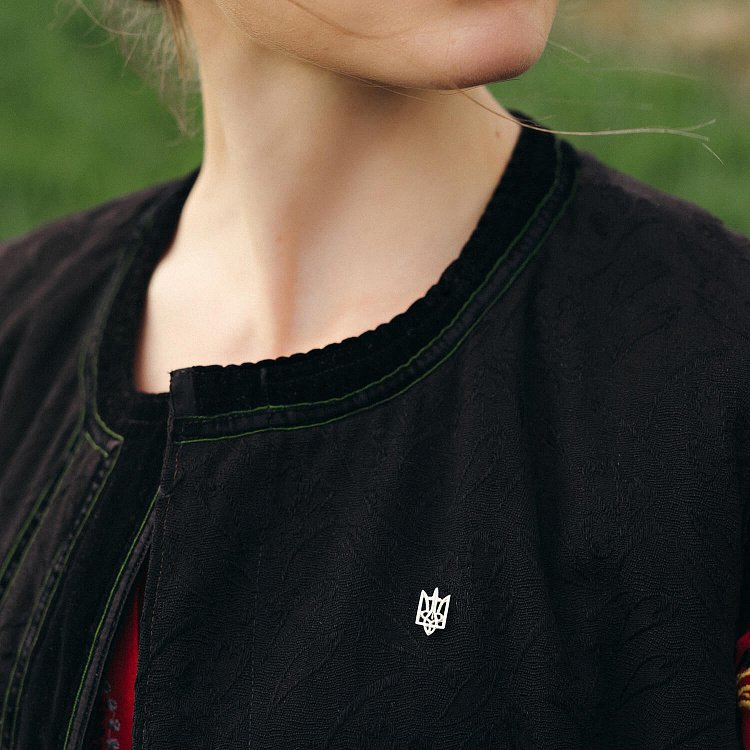 Серебряная заколка Герб Украины "Тризуб" 20001 от ювелирного магазина Оникс - 1