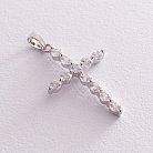 Срібний хрестик з фіанітами 132014 от ювелирного магазина Оникс