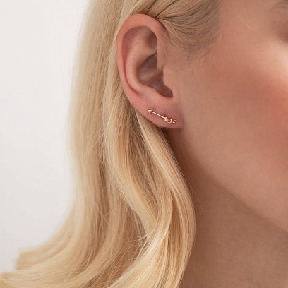 Серьги - пусеты "Kiss" в красном золоте с07634 №3