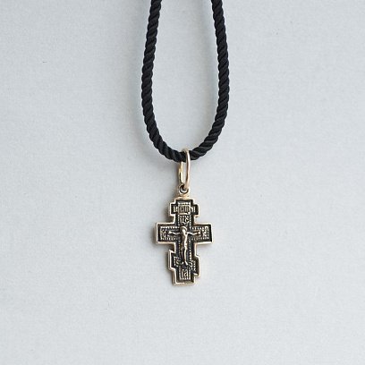 Православный крест "Распятие. Спаси и сохрани" (чернение) п01848 №5