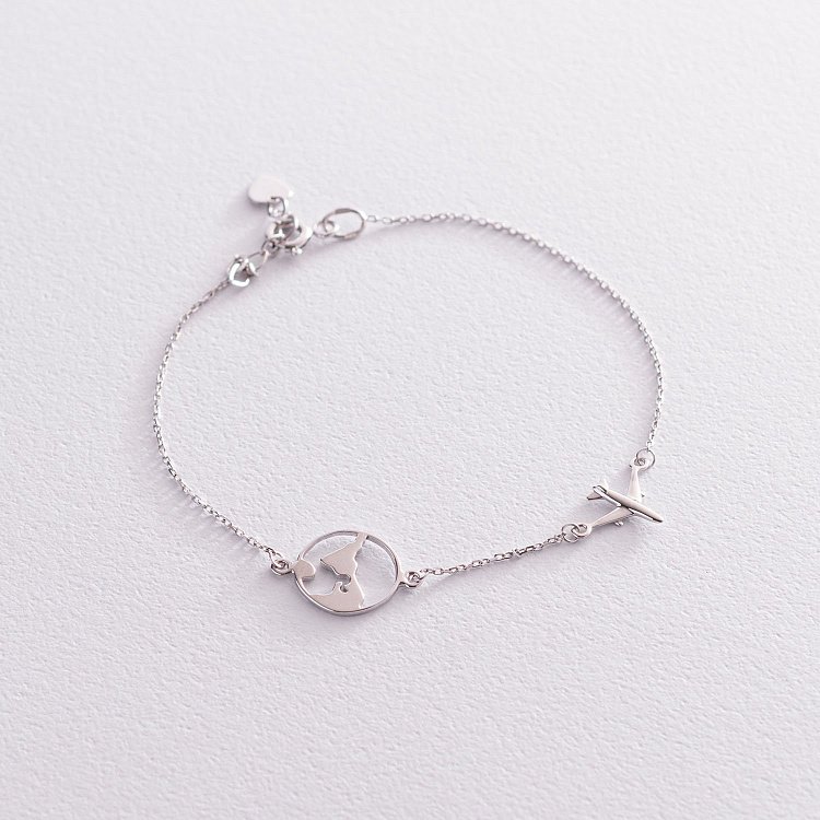 Браслет в белом золоте "Кругосветное путешествие" б04564 от ювелирного магазина Оникс