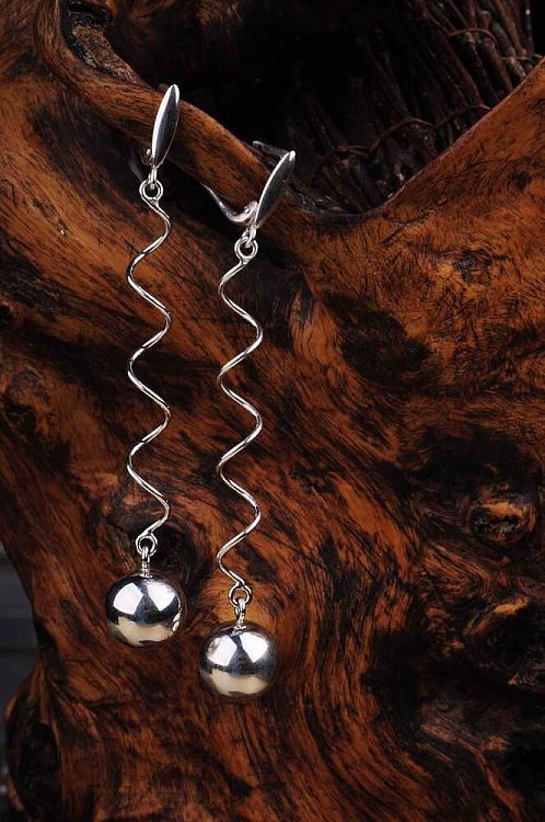 Сережки "Кульки" 121102 від ювелірного магазину Онікс - 1