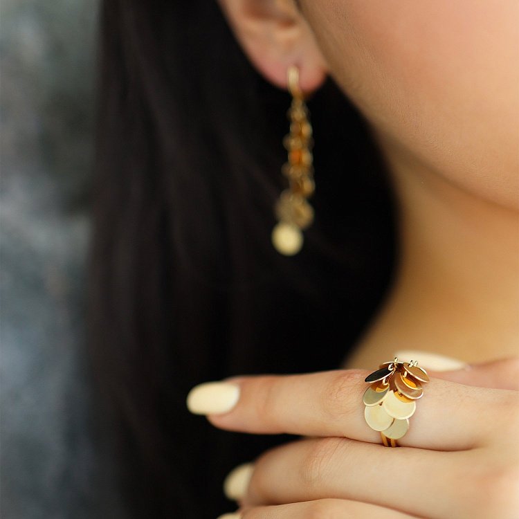 Золотое кольцо Монетки к06408 от ювелирного магазина Оникс - 8