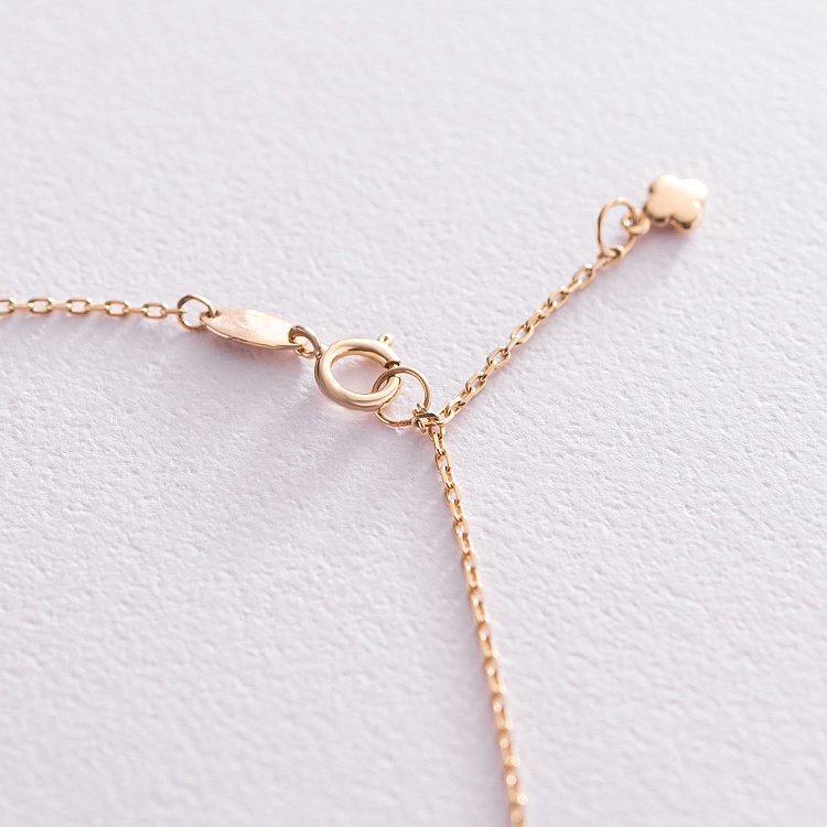 Золотий браслет на ногу "Конюшина" б04838 від ювелірного магазину Онікс - 3