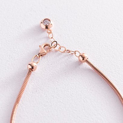 Браслет "Кульки" у червоному золоті (фіаніти) б04979 №5