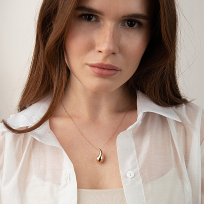 Кольє "Megan" в червоному золоті (Middle) з фіанітом кол02584 №3