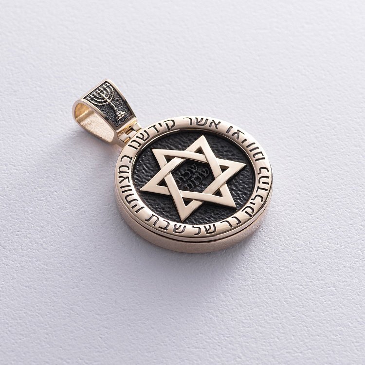 Золотой кулон "Звезда Давида" (эбеновое дерево) 1183ж от ювелирного магазина Оникс - 5