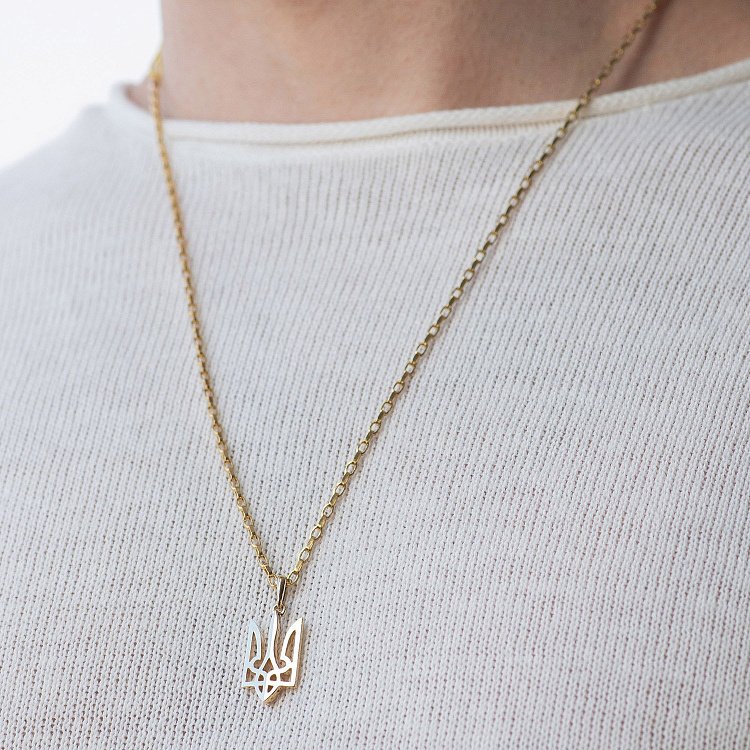 Золота підвіска "Герб України - Тризуб" п03684 від ювелірного магазину Онікс - 3