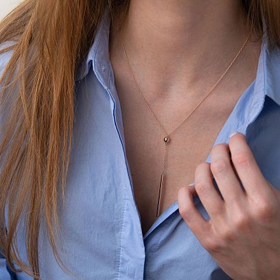 Кольє "Хлоя" з кулькою в червоному золоті кол01952 №6