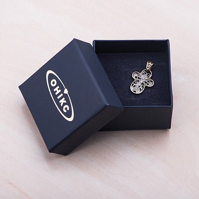 Серебряный крестик с позолотой 131790 №6