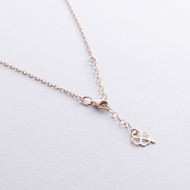 Колье "Клевер" в желтом золоте (оникс) кол02482 от ювелирного магазина Оникс - 4