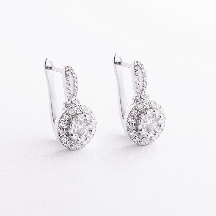 Сережки в білому золоті (діаманти) сб0711ca від ювелірного магазину Онікс