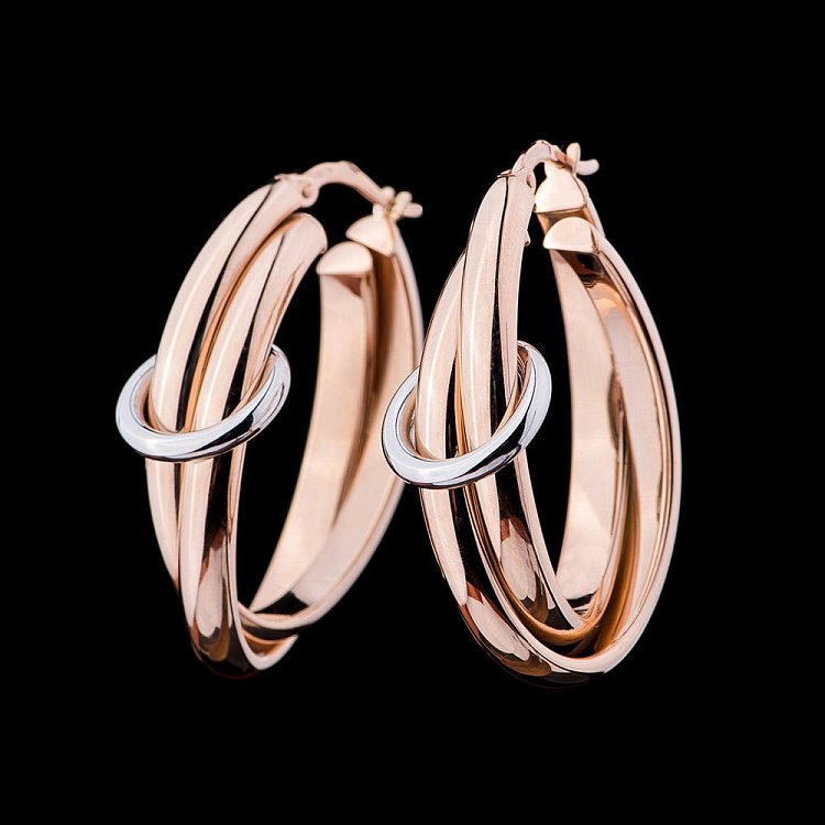 Золотые серьги-кольца с02399 от ювелирного магазина Оникс