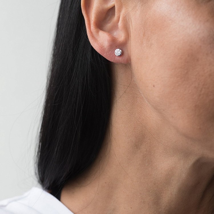 Золоті сережки-пусети з діамантами сб0279ca від ювелірного магазину Онікс - 1