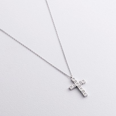 Золоте кольє "Хрестик" з діамантами 742621121 №2