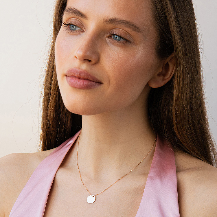 Кольє "Монетка" у червоному золоті (можливе гравіювання) кол02611 від ювелірного магазину Онікс - 3