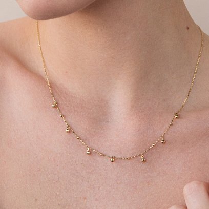 Колье "Шарики" в желтом золоте кол01949 №3