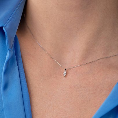 Золоте кольє з одним каменем (діамант)колб0105z №4