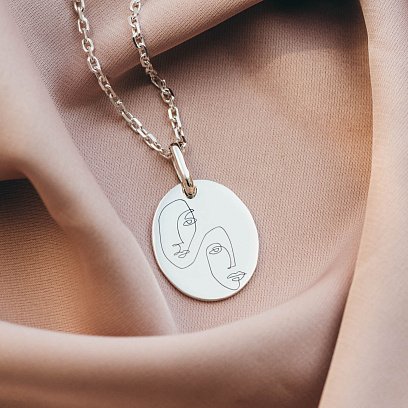 Серебряный кулон "Половинки целого" 133045пол №12