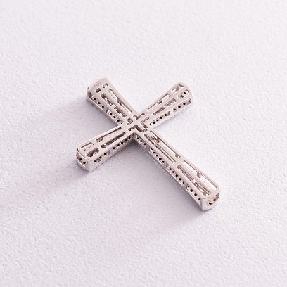 Золотий хрестик з діамантами пб0167са №4