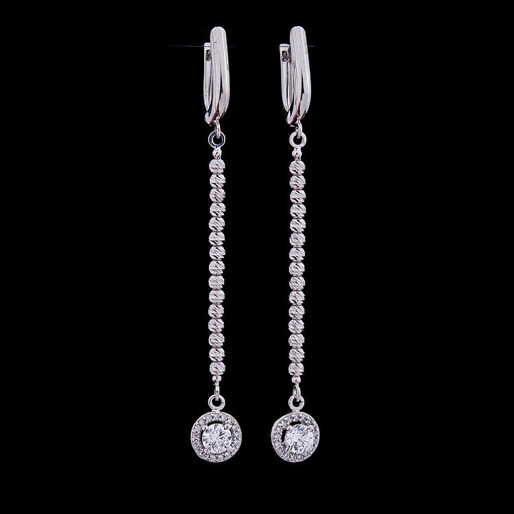 Золоті сережки з фіанітами с04333 від ювелірного магазину Онікс