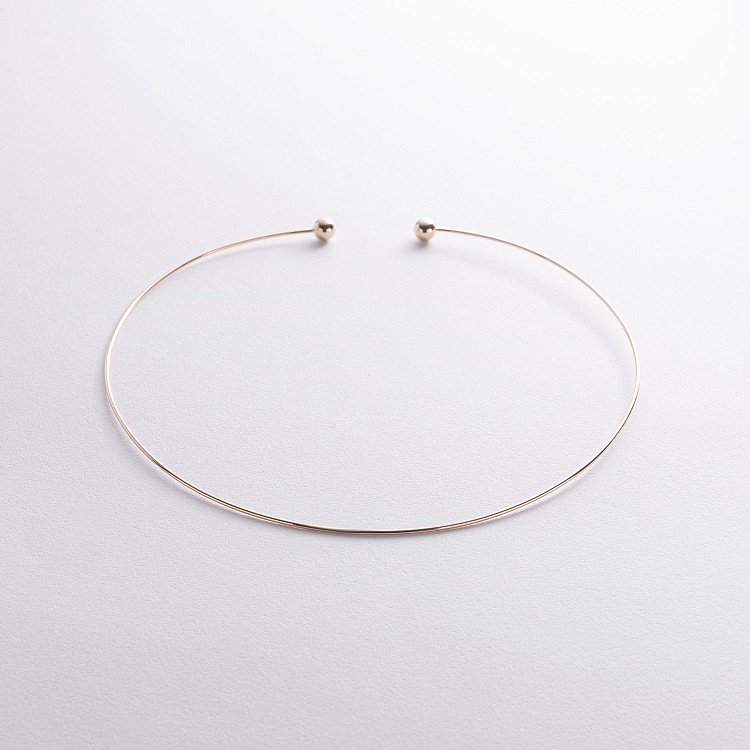 Кольє - чокер "Miley" (жовте золото) з кульками кол02548 від ювелірного магазину Онікс - 4