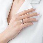 Кольцо в белом золоте (бриллианты) км0315 от ювелирного магазина Оникс - 1