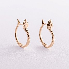 Серьги "Змеи" в желтом золоте с08030