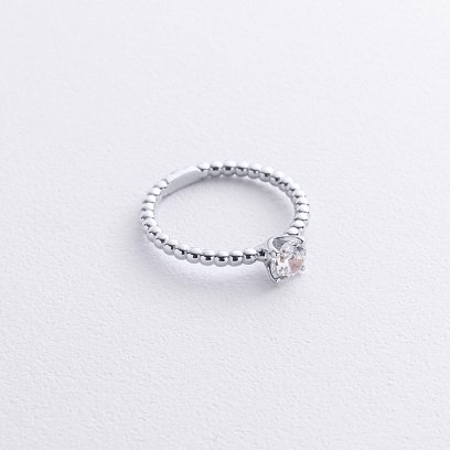 Помолвочное золотое кольцо с фианитом к08157 №3