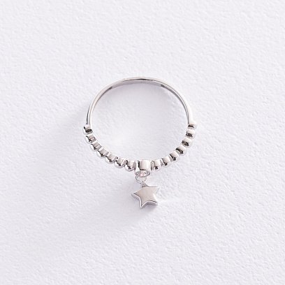 Золотое кольцо "Звездочка" с фианитом к06825