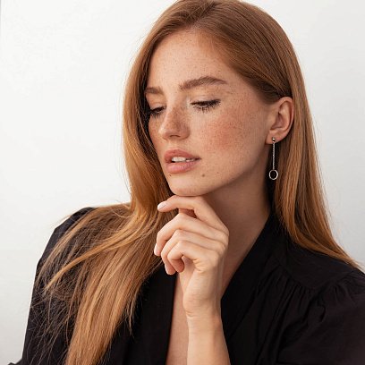 Серебряные серьги "Асимметрия" 4955 №5