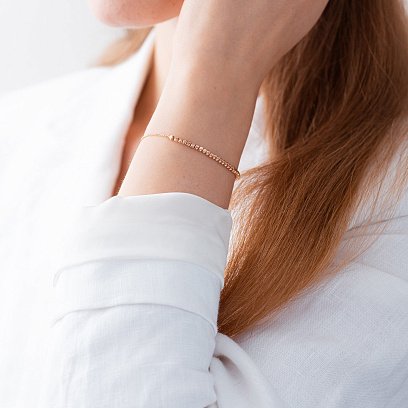 Шариковый браслет из красного золота б04786 №8