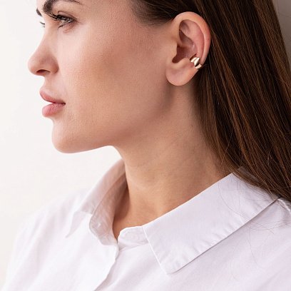 Золотая серьга - каффа с07396 №5