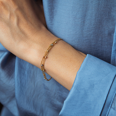 Браслет "Шарики" в желтом золоте б05517 №2