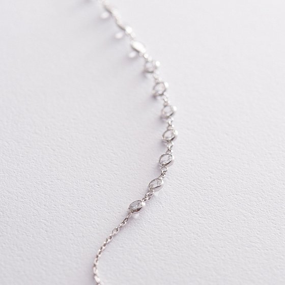Серебряное колье с фианитами 18656 №5